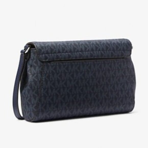 Michael Kors crossbody medium signature logo convertible bag navy - Picture 3 of 4